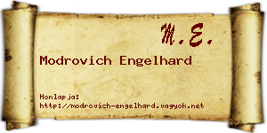 Modrovich Engelhard névjegykártya